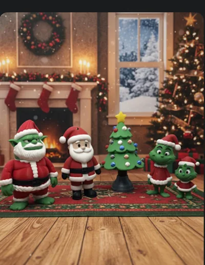 Santa and Grinch