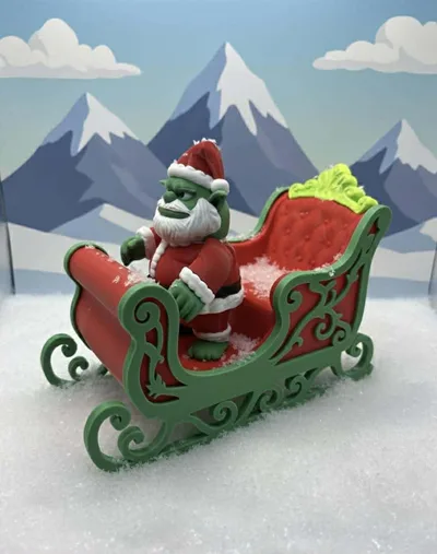 Grinch Santa Sleigh